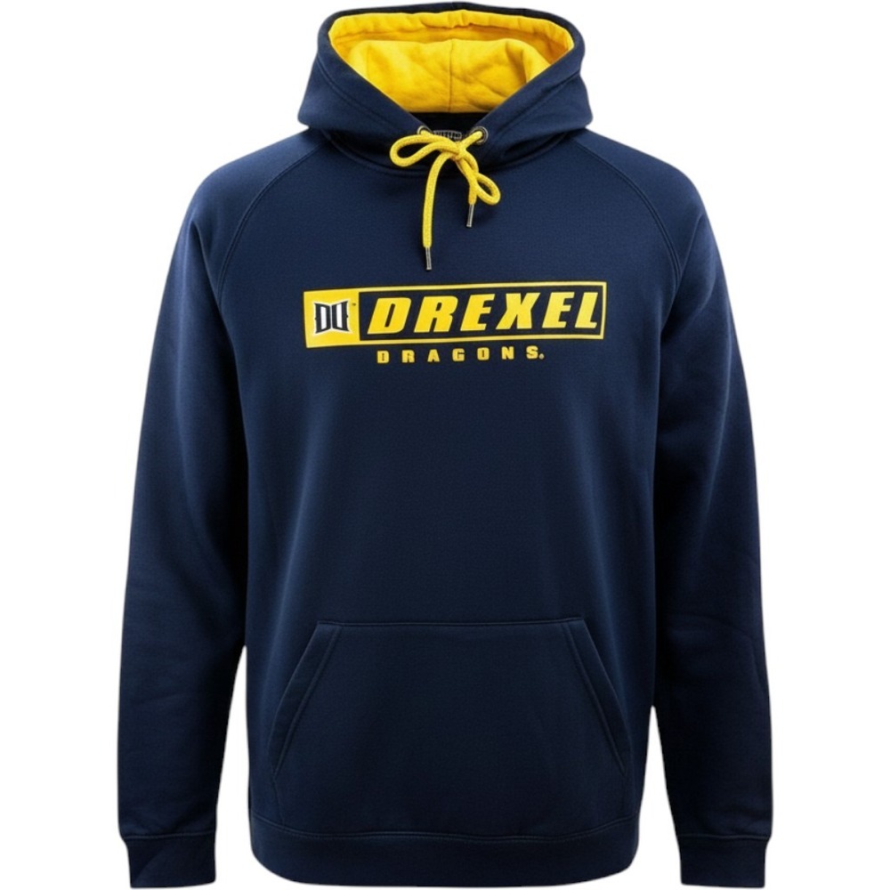 Colosseum Drexel Dragons Navy Performance Hoodie Sweatshirt Mens Medium NEW